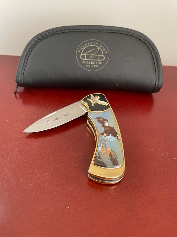 Franklin Mint Save the Eagle Single Blade Folding Collector Knife