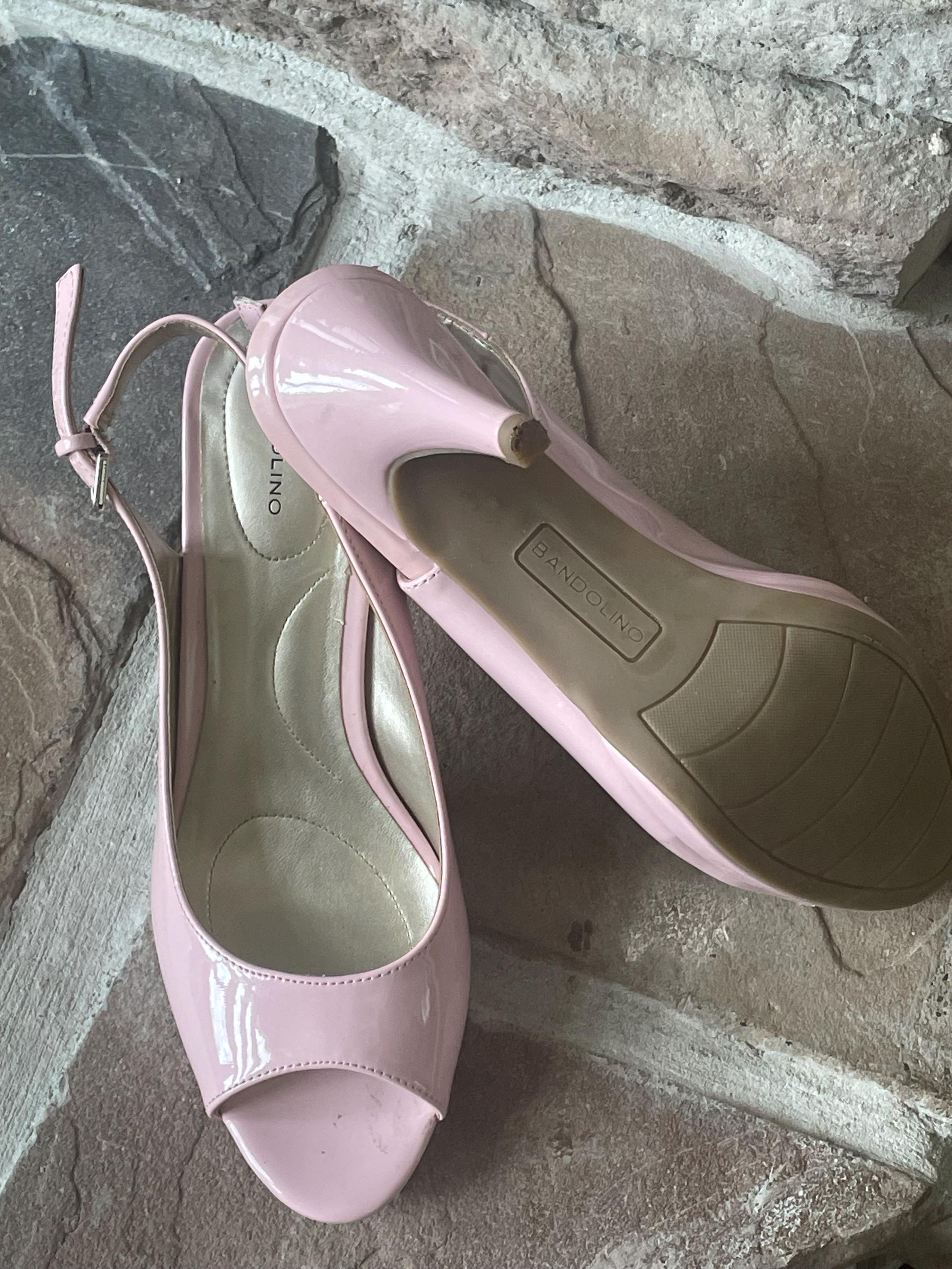 Chaussures Talons Hauts Rose Bandolino Pointure 8 Occasion - Mule Ouvertes Simili Cuir