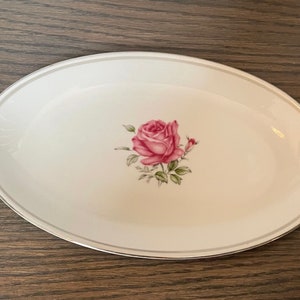 Vintage Imperial Rose Fine China Oval Platter Pink Rose # 6702