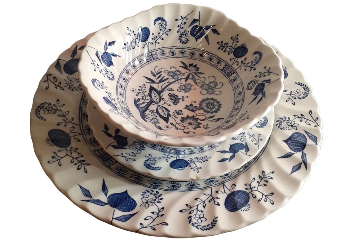 Vintage Johnson Brothers Blue Nordic England Ironstone Set of