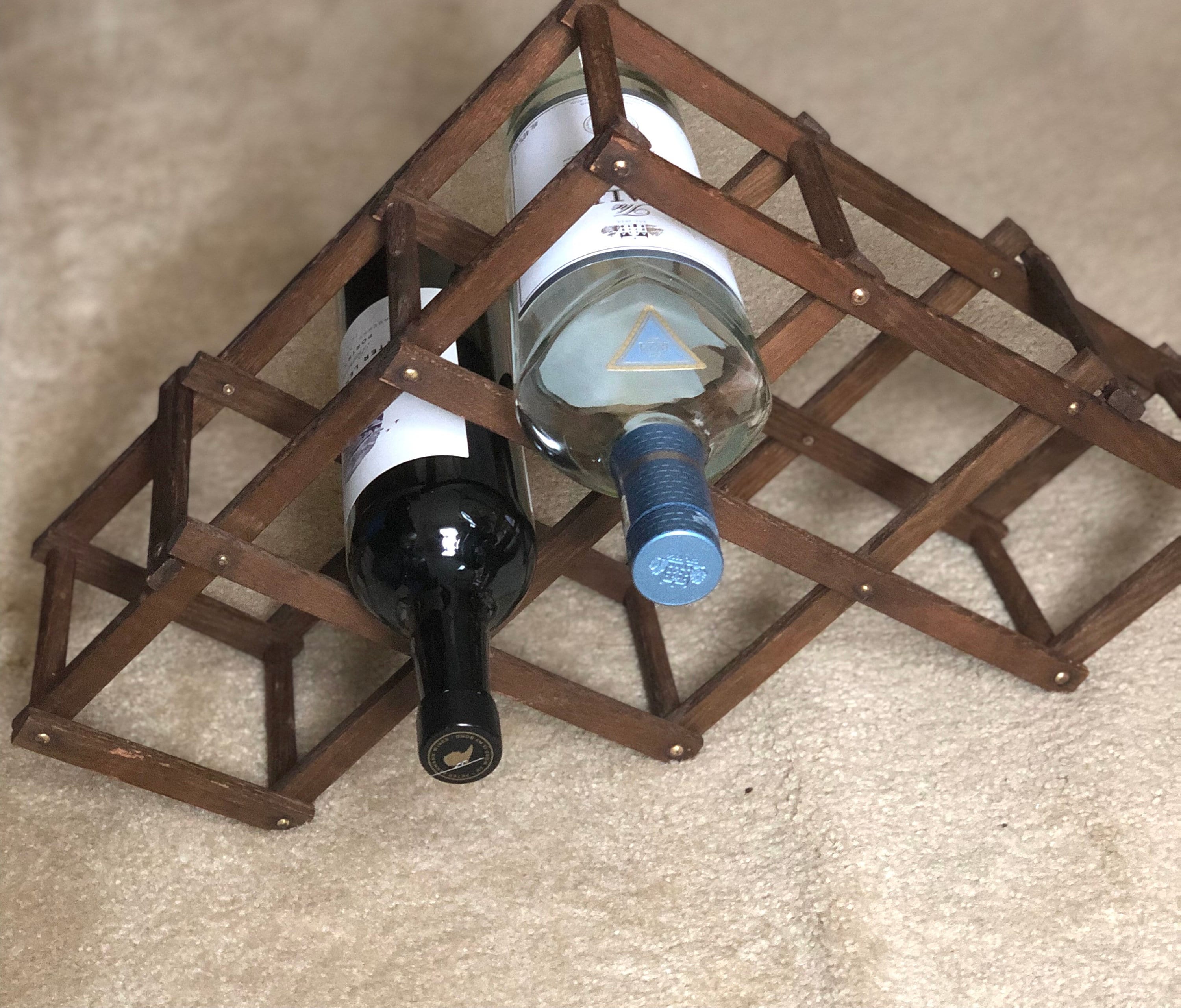 Vintage Wooden Red wine &Beer Rack Foldable 6 bottle Holder Etsy