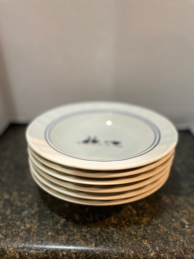 Italian Castellania Ceramic 9Geese Soup Plates Set of 4 image 4