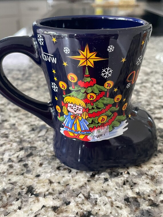 Vintage Wellvo Germany Christmas Boot Mug Frohe Weihnachten