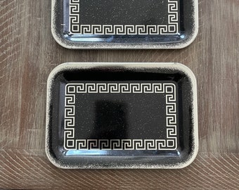 Lot de 2 plateaux noirs Ting Tip vintage, Japon