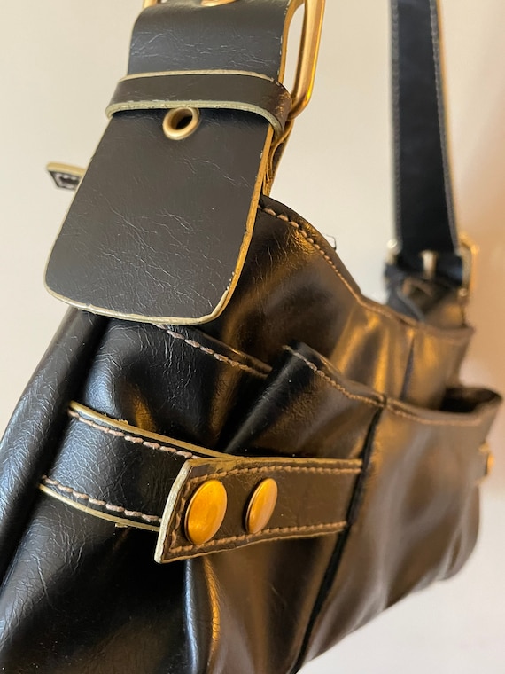 Vintage 1990,s Black leather Bag - image 5