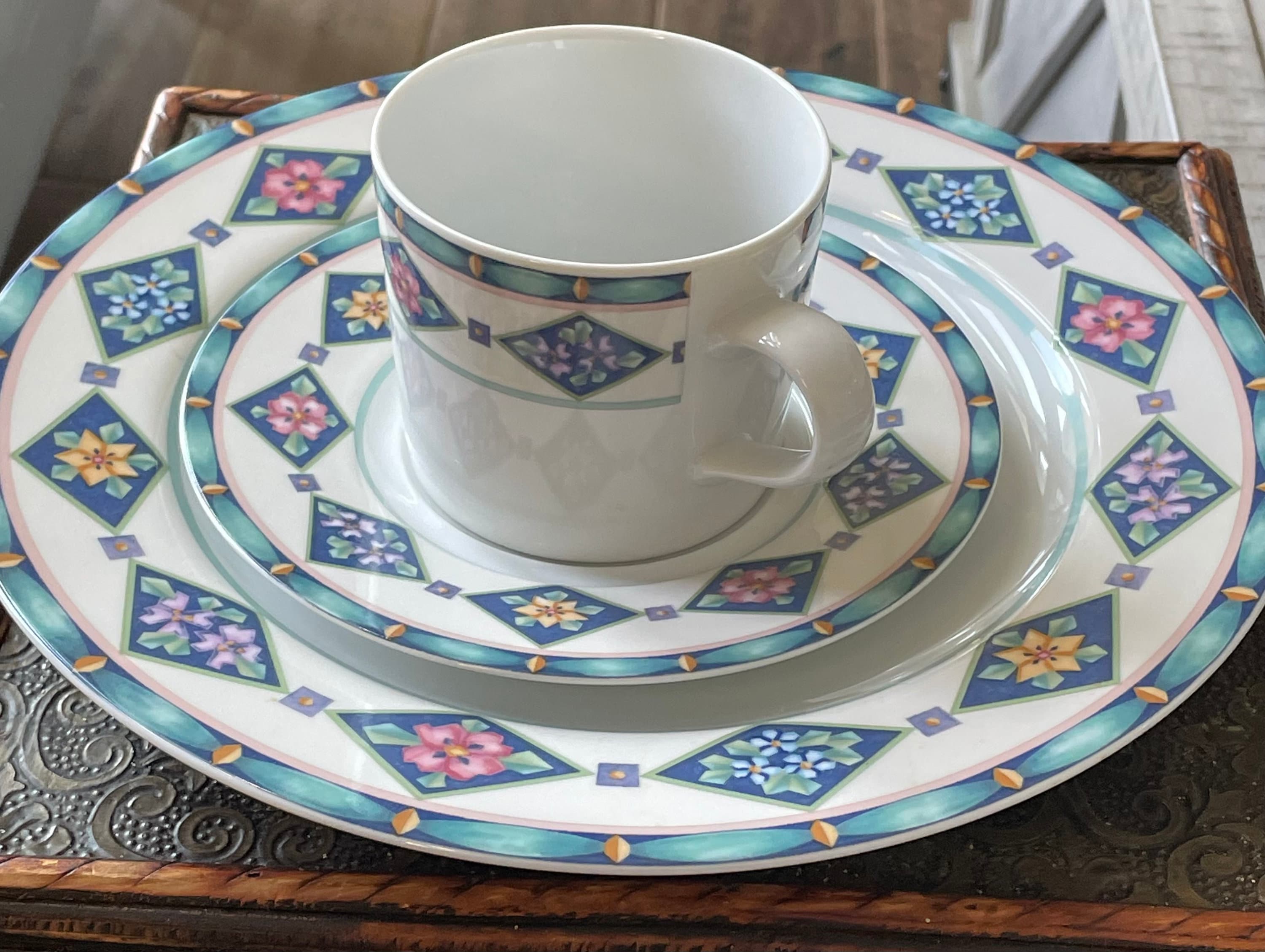 Vintage Pfaltzgraff Crystaflora Atmosphere Set of 3 Dinner Plate