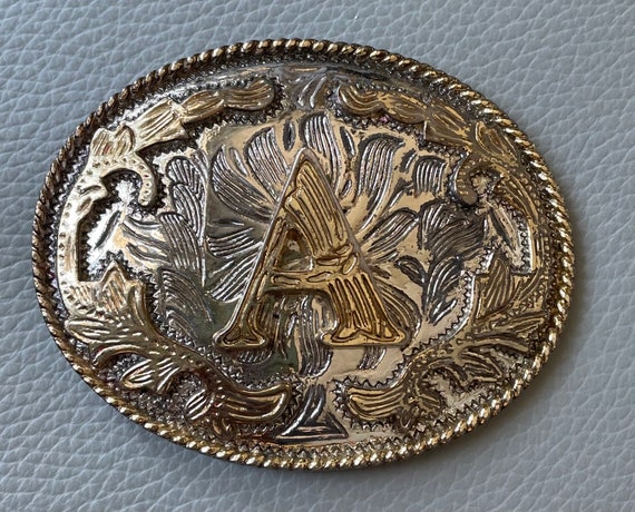 Vintage Initial A Belt Buckle Western