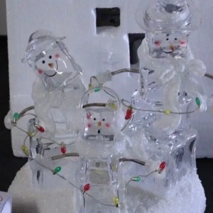 Rare Living Jome Illuminated Acrylic Ice Cubes 3 Snowman S 