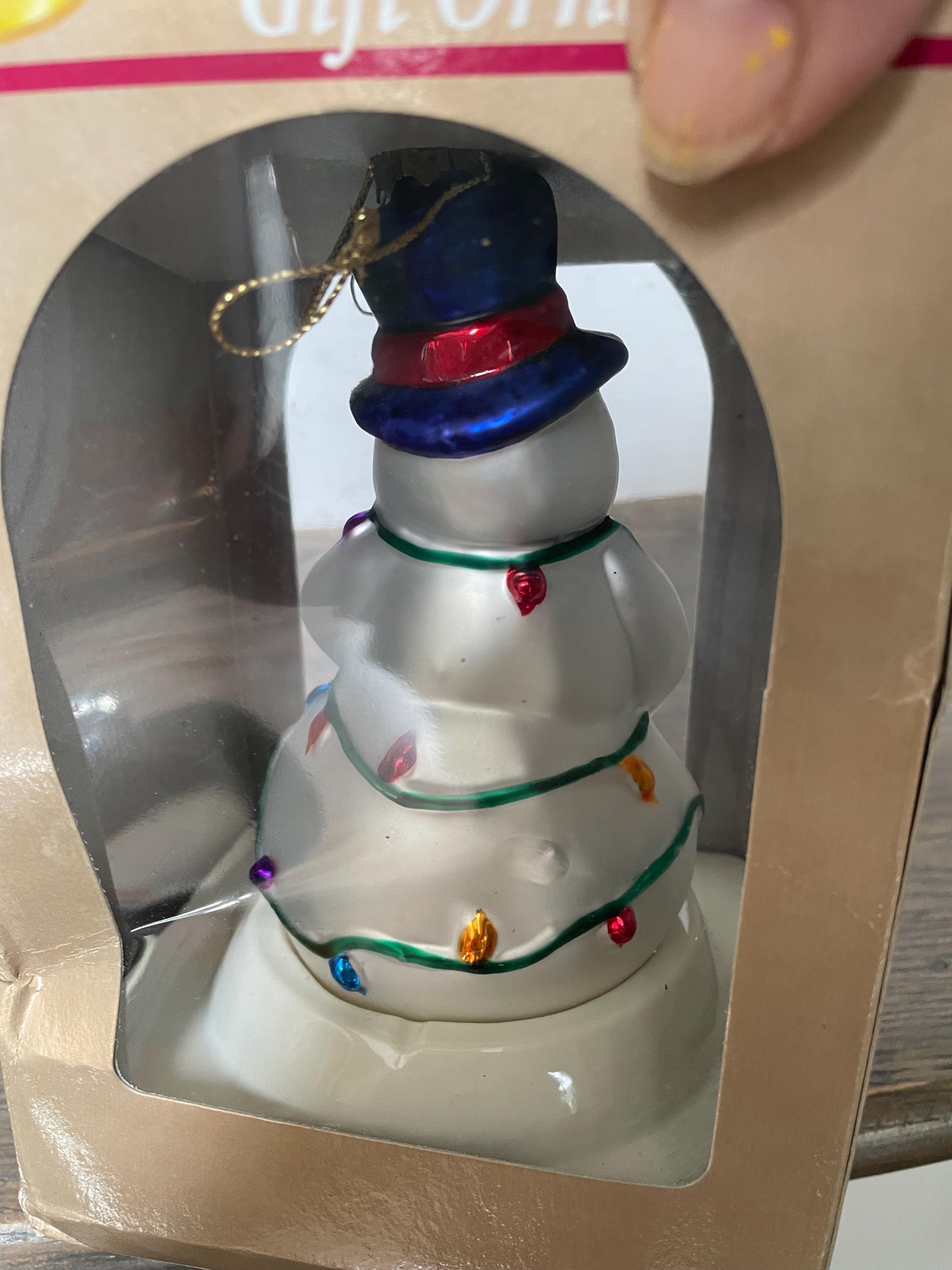Vintage 1990,s Snowman Christmas Ornament NIB - Etsy