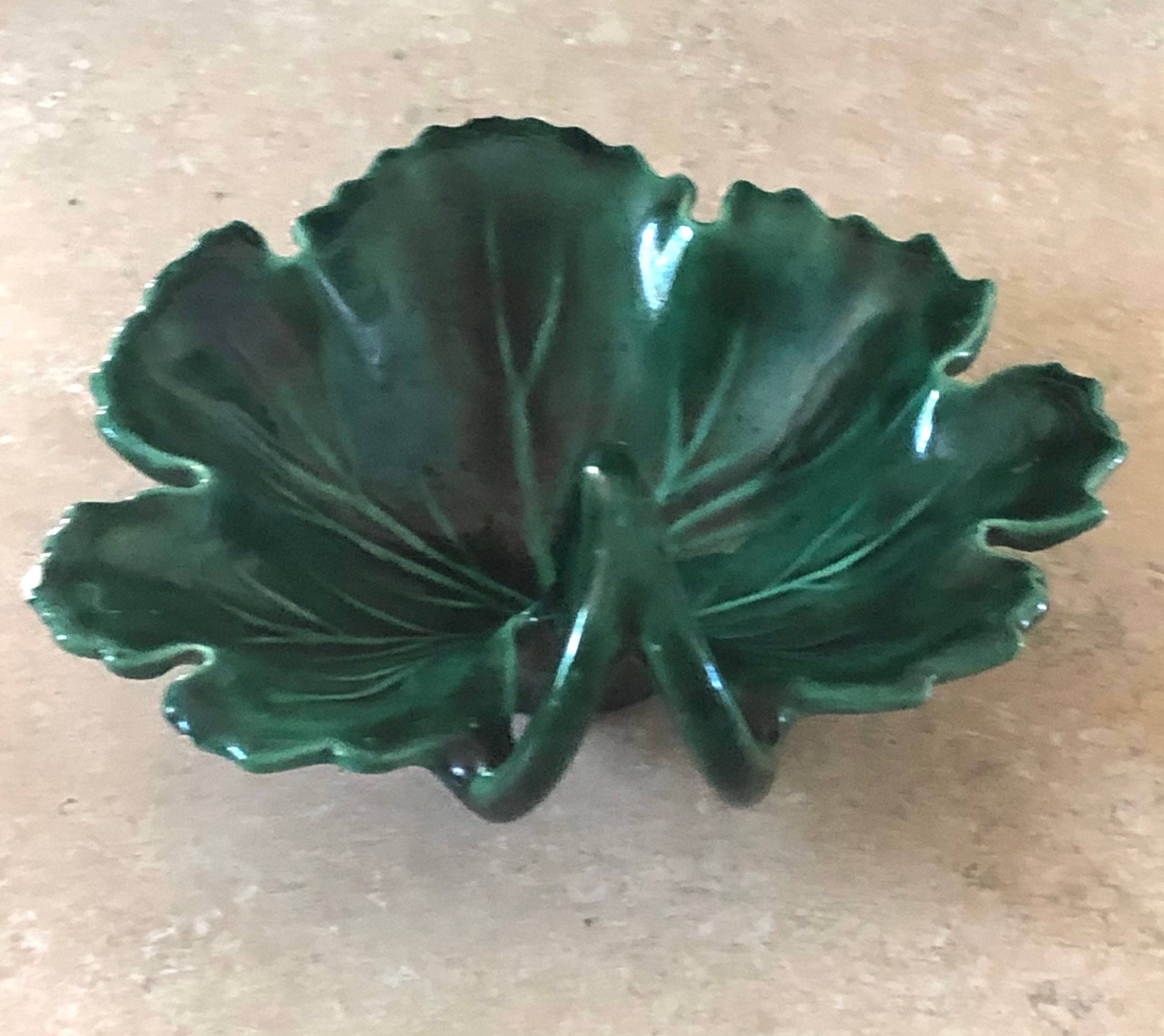 Antique Green Cabbage Leaf Majolica Handled Bowl Size 6X 5. Etsy UK