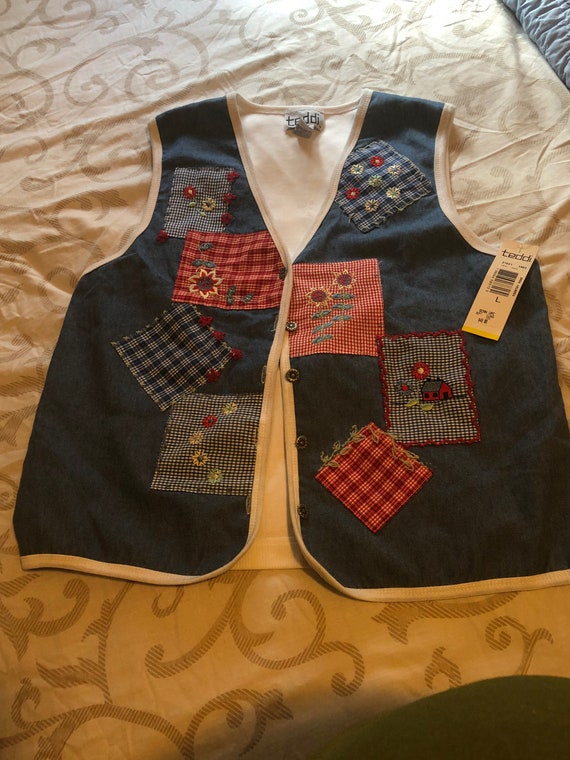 New Vintage “Teddi” Patchwork handmade Christmas … - image 4