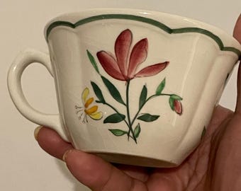 Vintage Longchamps Set di 2 tazze da tè e piattini Tulip Francia
