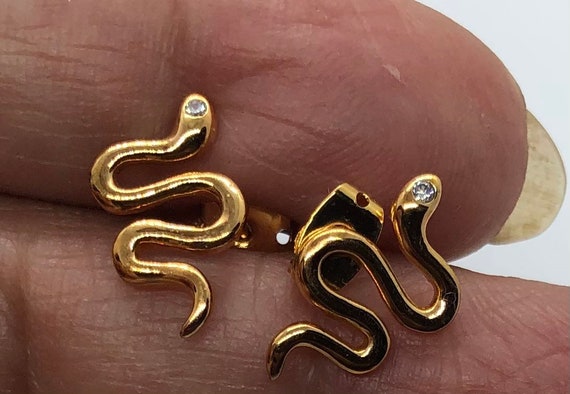 Snake post Earrings for Sensitive Ears - image 1