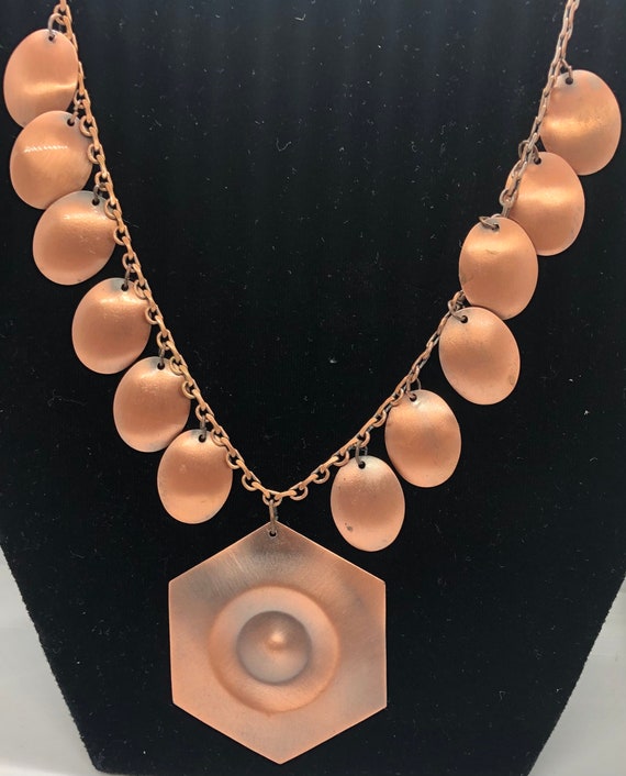 Honey Bear design 50,s  Abstract Copper Necklace . - image 1