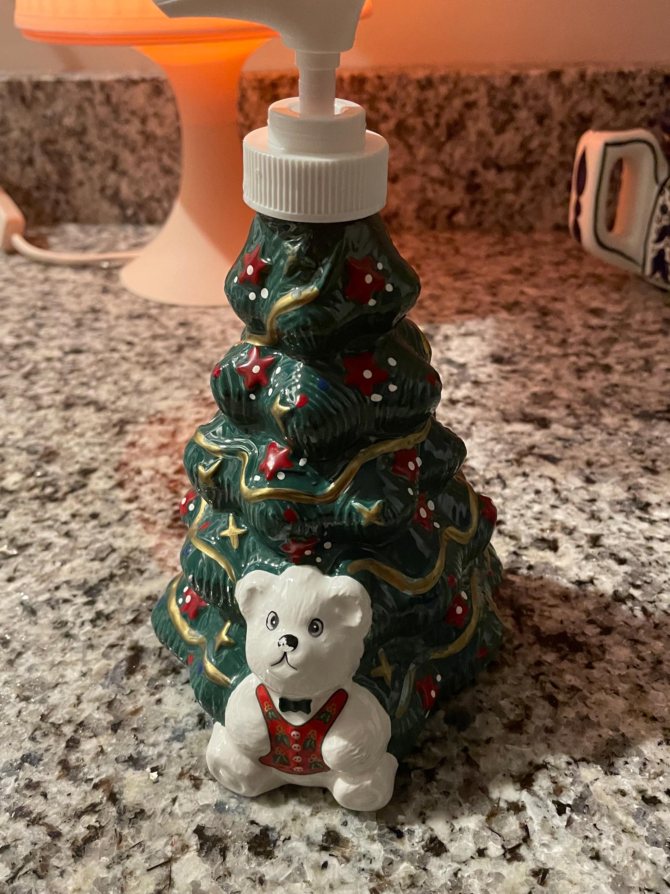 ヴィンテージ クリスマスツリー ソープディスペンサー セラミック製