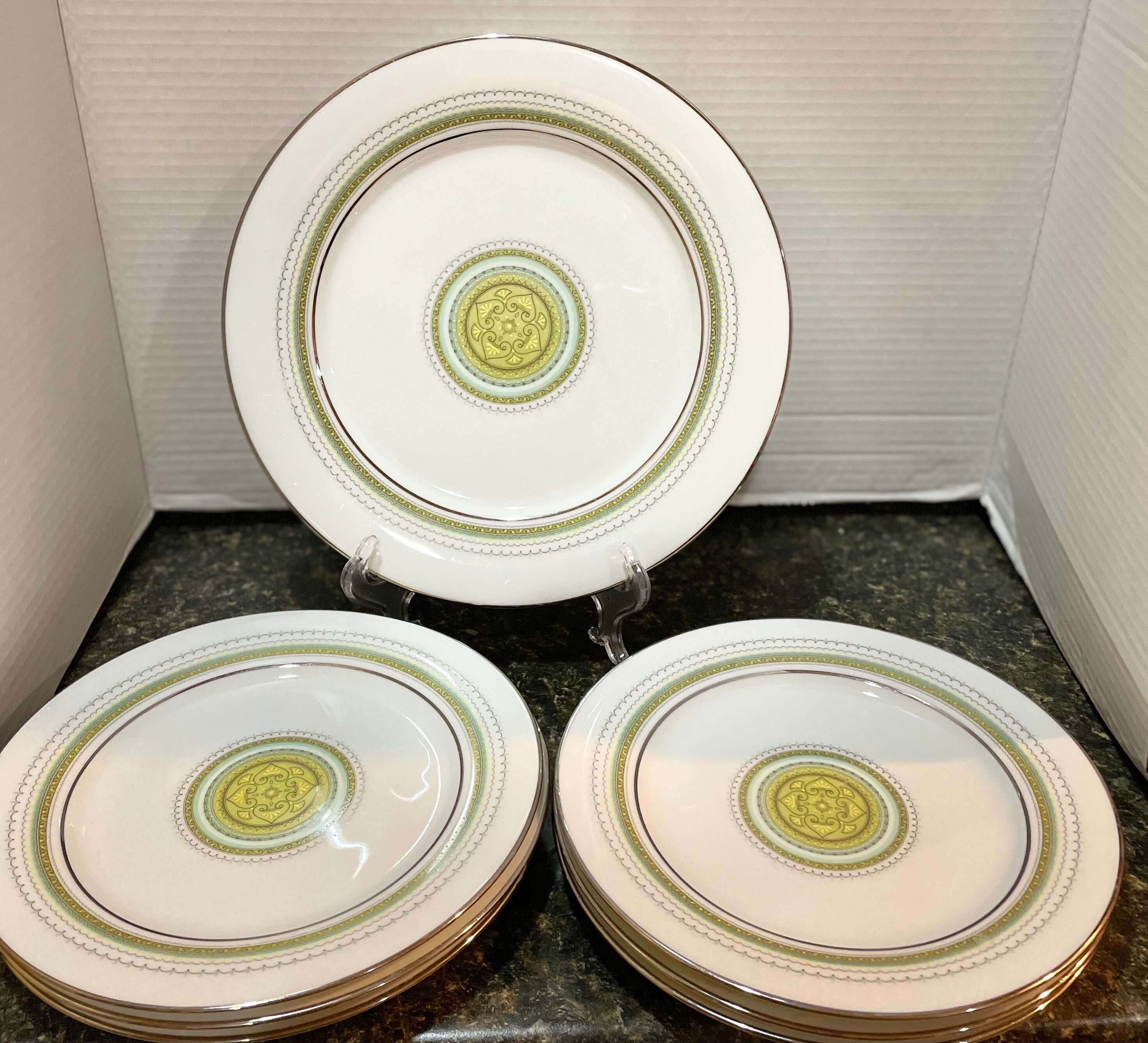 NORITAKE WALTZ Set of 7 Salad/bread Serving Large Plates # 2027