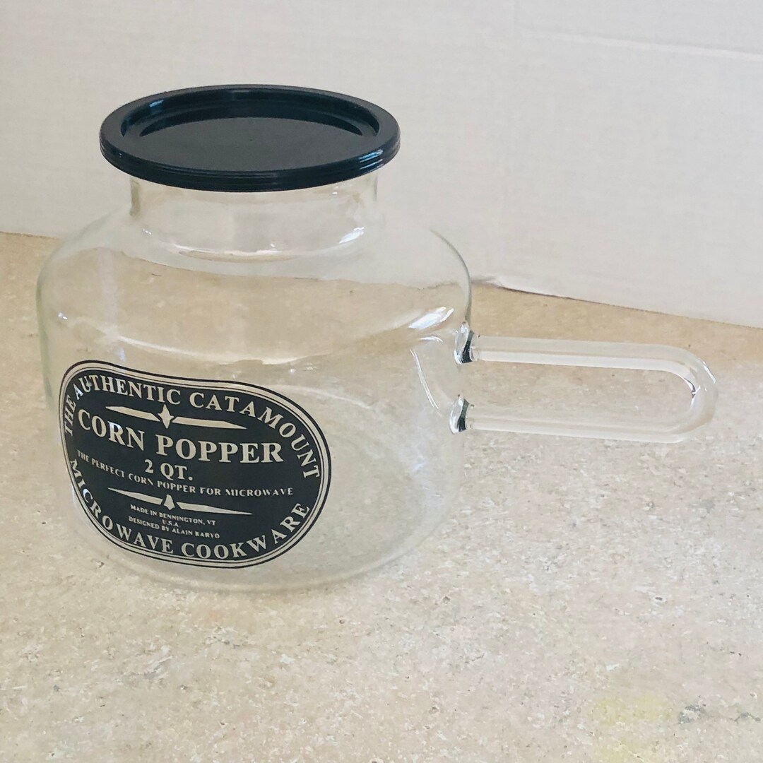 Vintage Catamount Corn Popper Borosilicate Glass Microwave Popcorn Pot