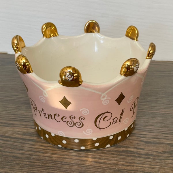 Bol couronne en céramique princesse chat Yuppy Puppy Boutique