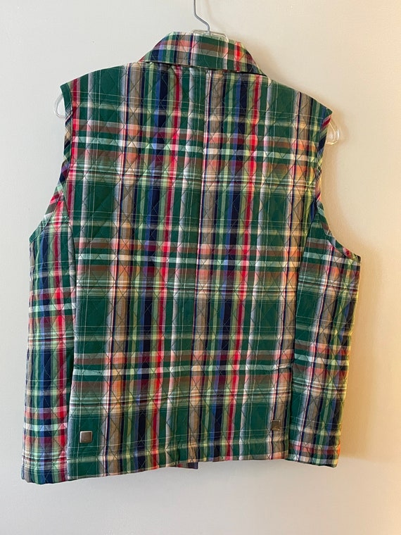 Christopher& Banks plaid Green Button Jacket Quil… - image 6