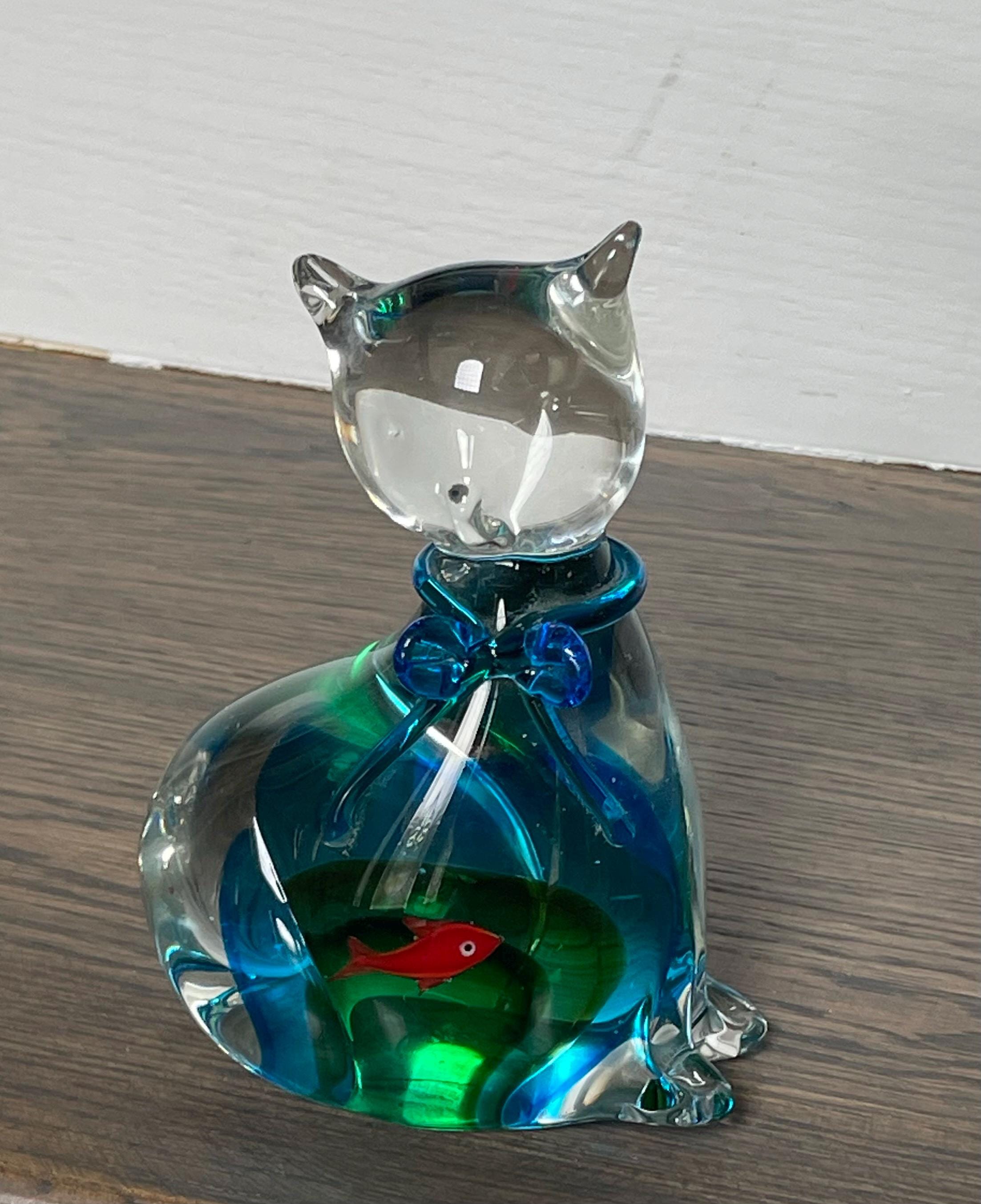 Vintage Lenox Cat Glass Figurine - Etsy