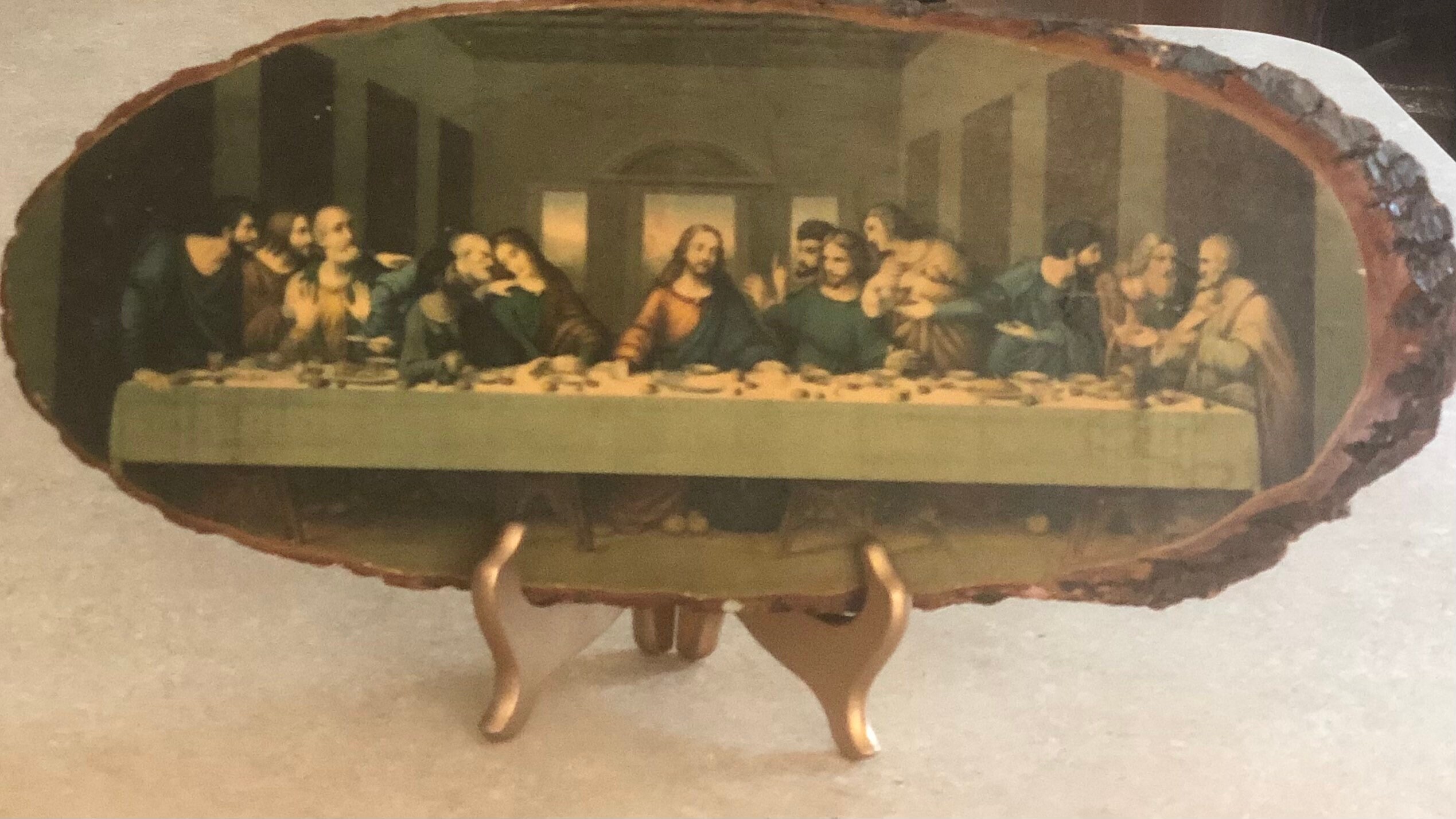 Vintage Wood Slab Last Supper Wall Hanging - Etsy
