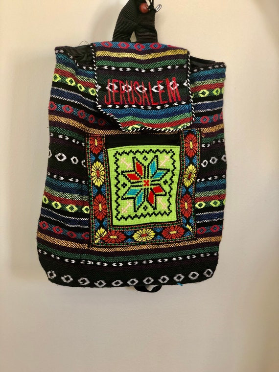 Hand Embroidered Palestine Backpack Boho Style Je… - image 2