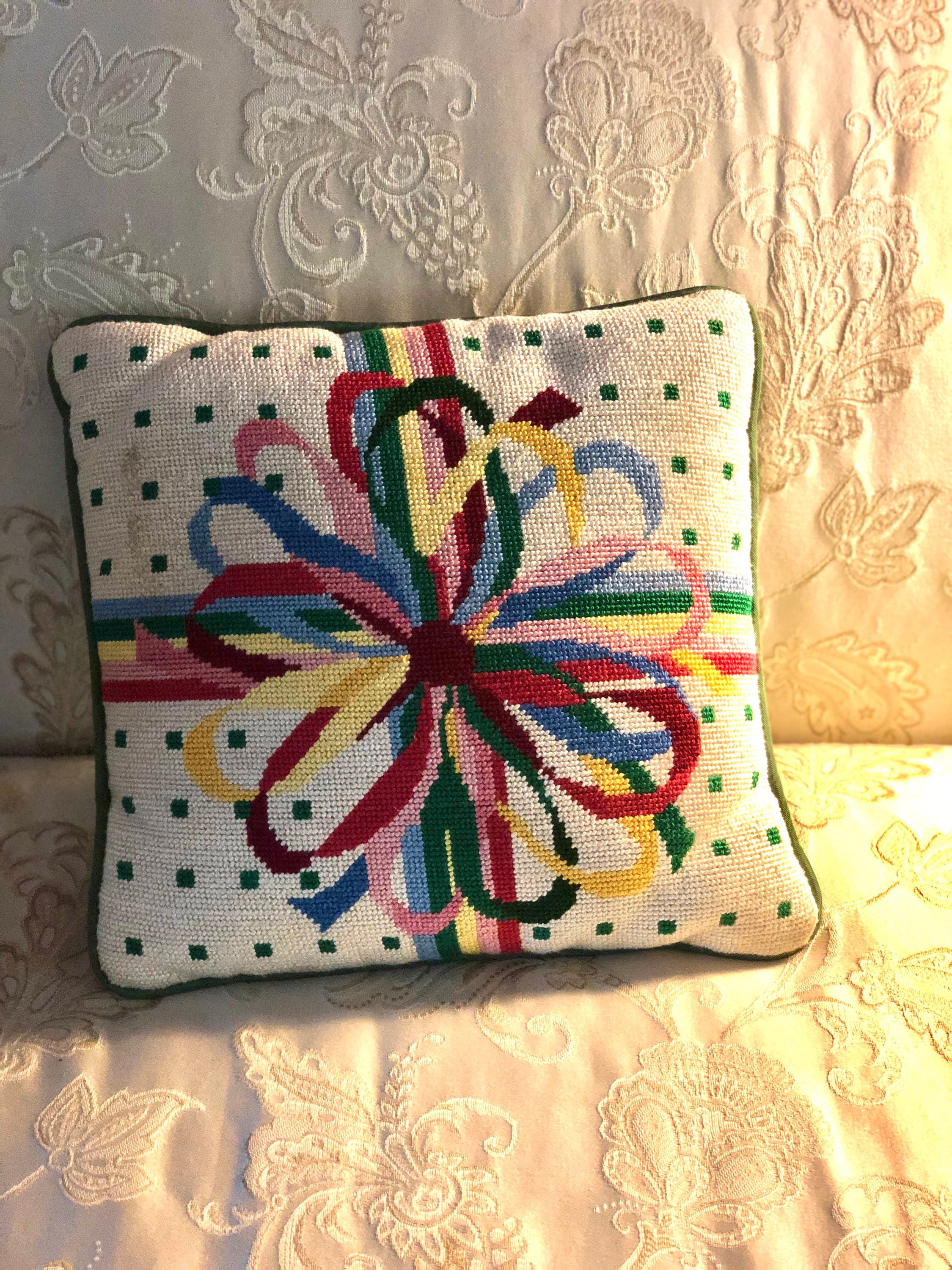 Embroidered Cross Stitch.multicolor Pillow Cover.size 16X Etsy UK