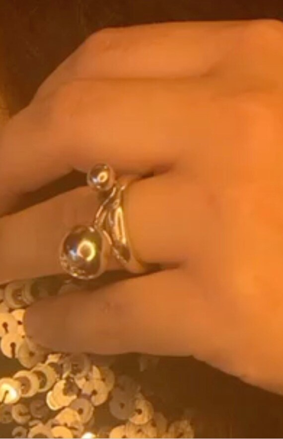 Sterling Silver 925 ball ring handmade moving Ball