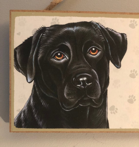 A Spoiled Rotten Black Lab Lives Here Dog Black 5”X10” Wood Plate