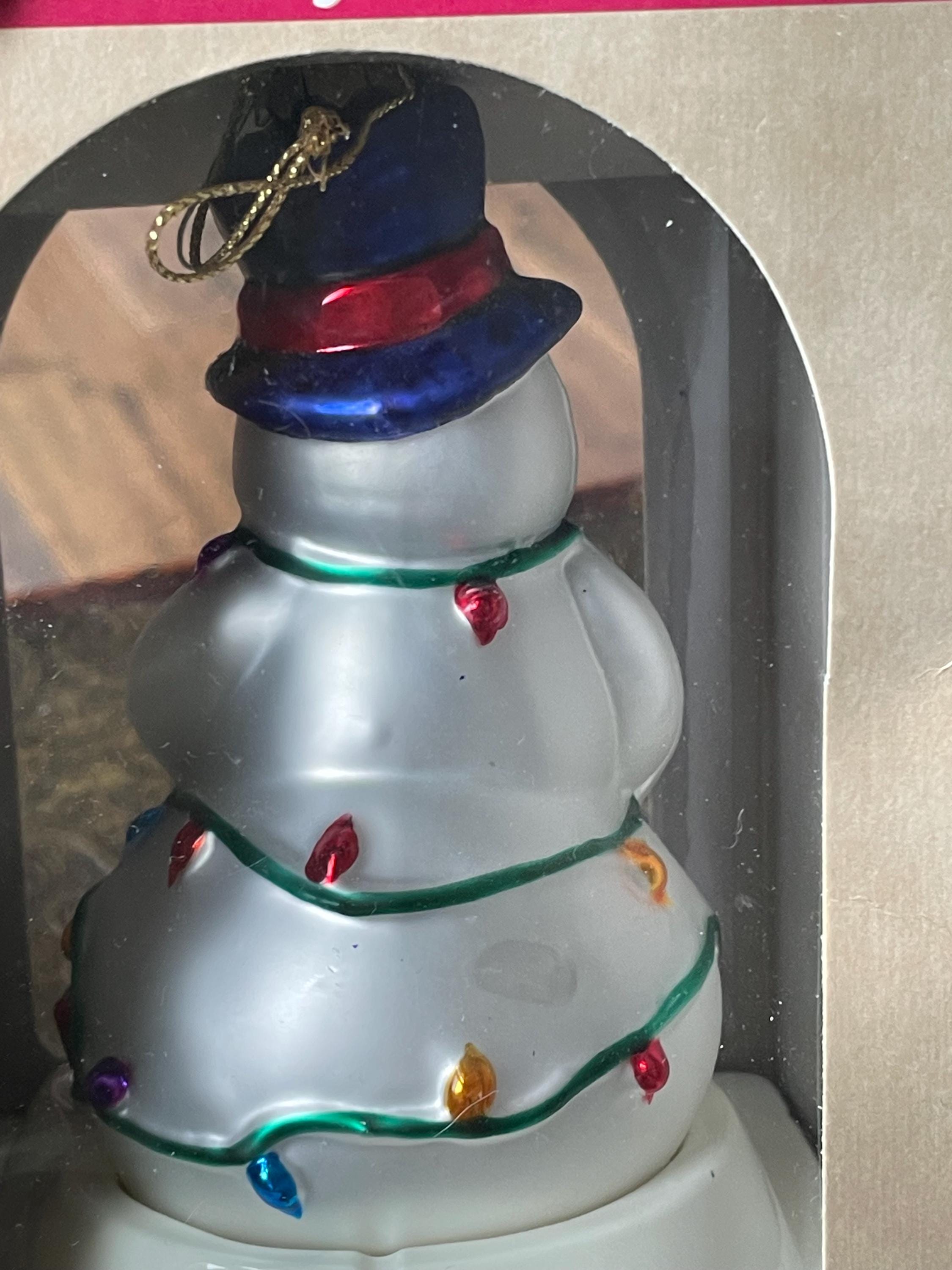 Vintage 1990,s Snowman Christmas Ornament NIB - Etsy