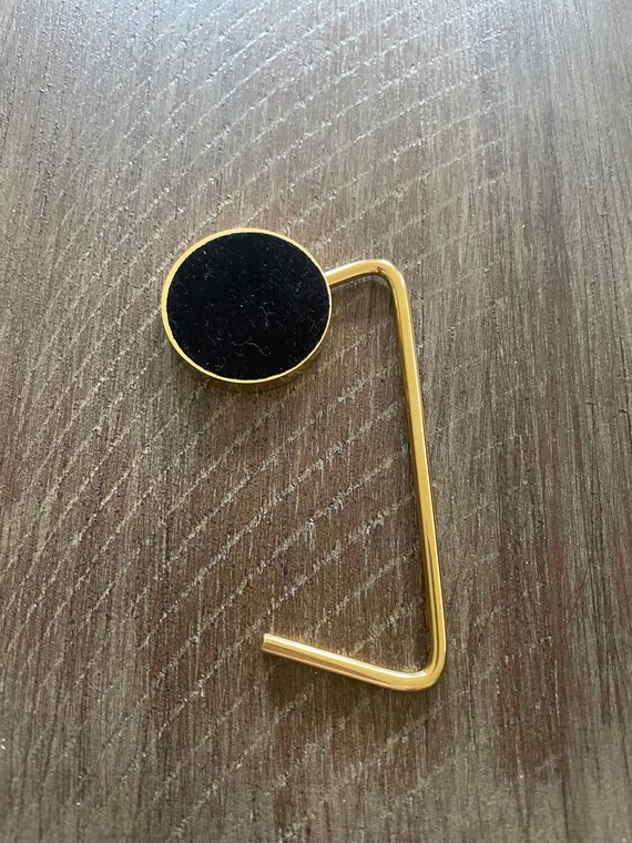 Purse Hook Black Gold Etsy