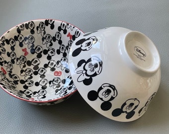ミッキー＆ミニー ディズニー セラミックボウル 2個セット - Etsy 日本