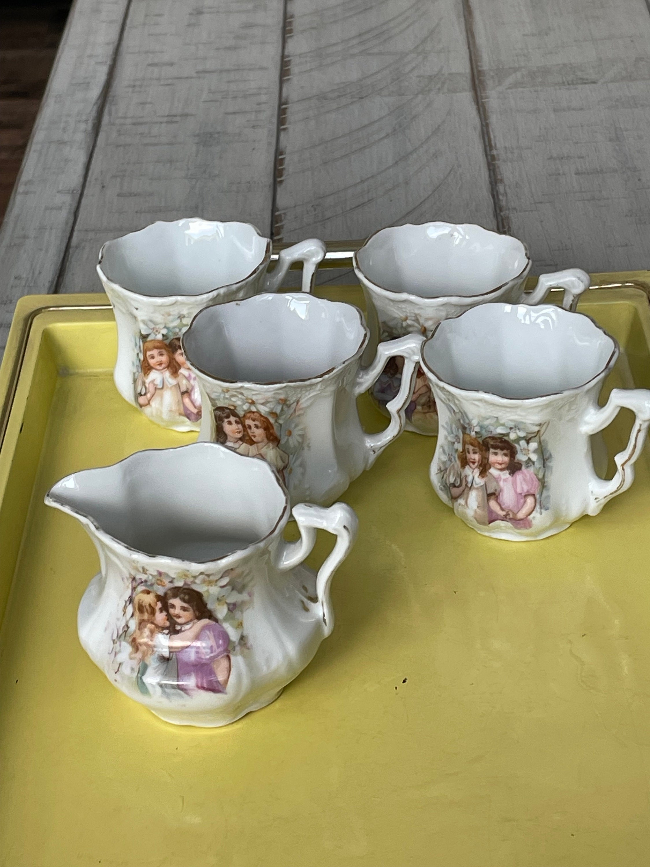 Friends Tea Set Child,s Antique 5 Piece Tea Set Sisters/ Friends Tea Set - Etsy