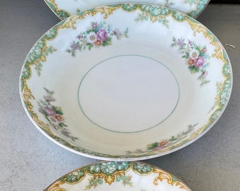 Noritake Jacquin Ceramic Set of 3 Plates vintage Japan