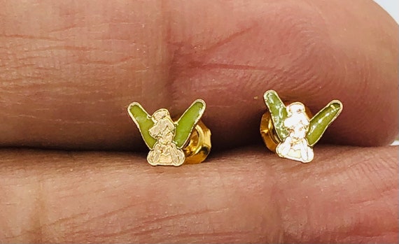 Disney Tinker Bell Solid Gold Baby Earrings  Post… - image 1