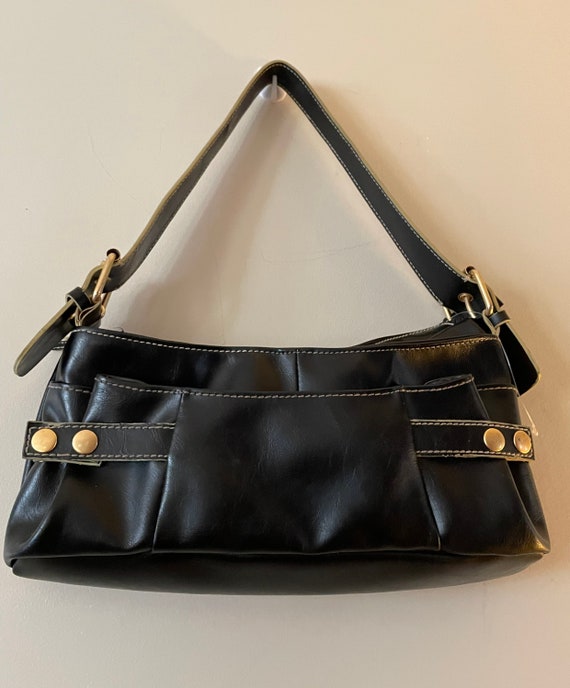 Vintage 1990,s Black leather Bag - image 1