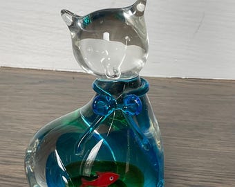 Vintage Lenox Cat Glass Figurine - Etsy