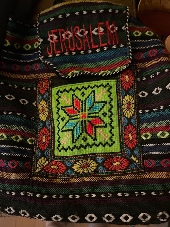 Hand Embroidered Palestine Backpack Boho Style Je… - image 3