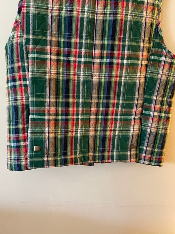 Christopher& Banks plaid Green Button Jacket Quil… - image 3