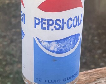 Vintage PEPSI-COLA Large 32oz. Red White & Blue pedestal Glass