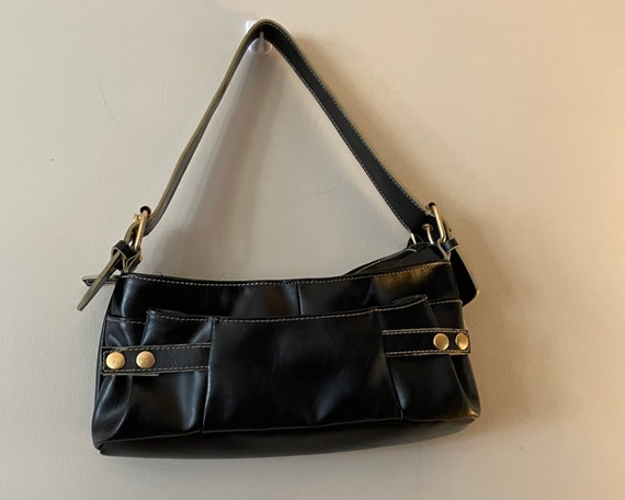 Vintage 1990,s Black leather Bag - image 4
