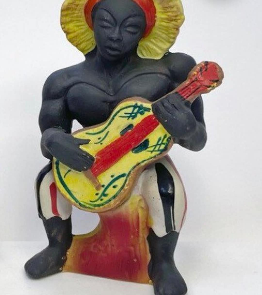 Vintage Ceramic Handmade Calypso African Musician Caribbean Salt Shaker ...