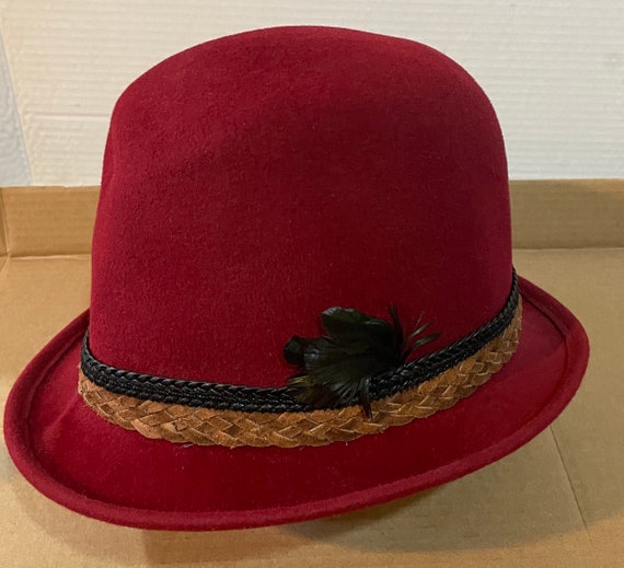 Daniele Maccui Fedora 100%wool Red Hat Made in Italy - Etsy display picture 2