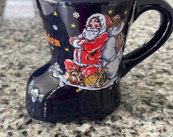 Vintage Wellvo Germany Christmas Boot Mug Frohe Weihnachten