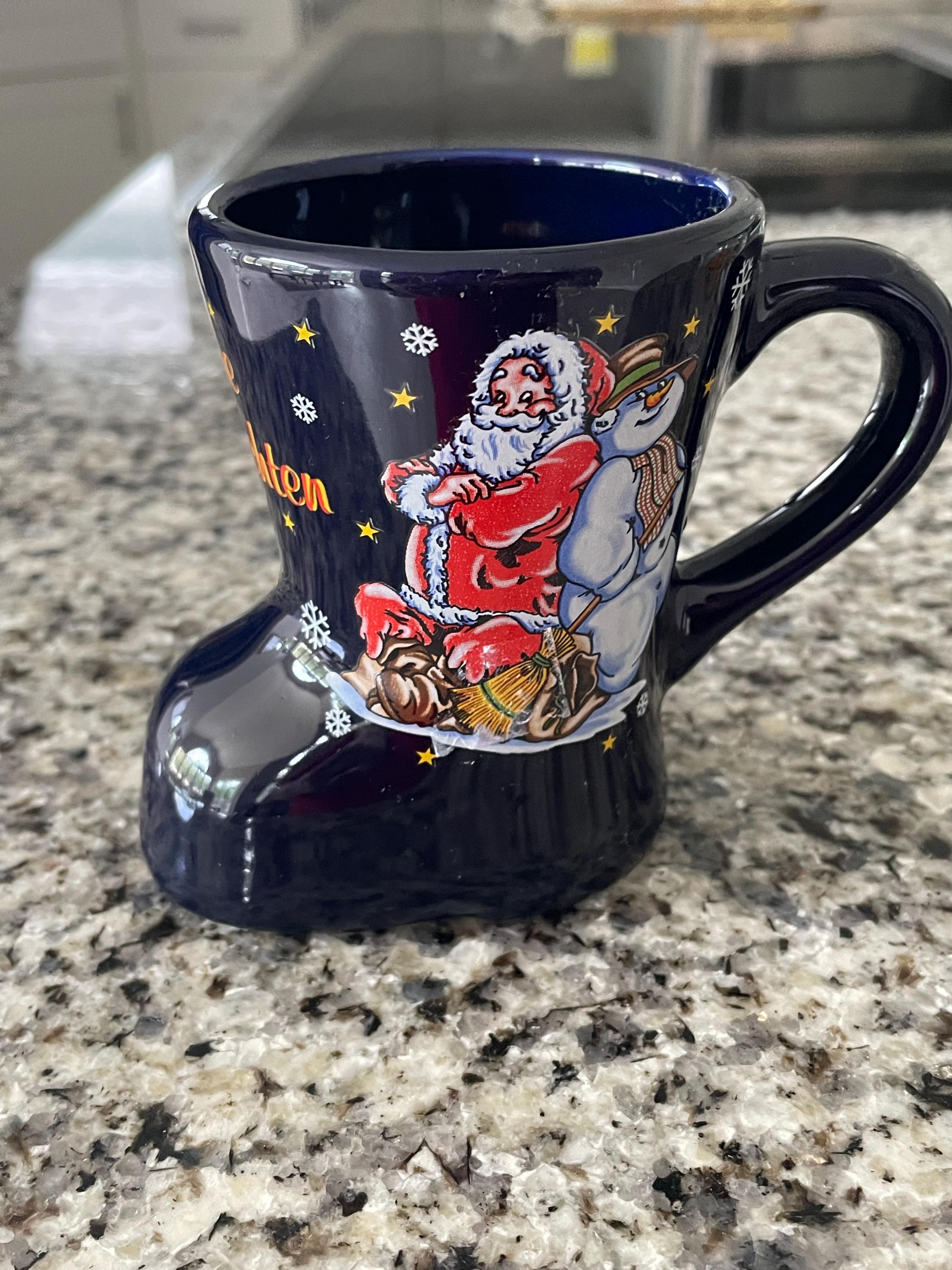 Vintage Wellvo Germany Christmas Boot Mug Frohe Weihnachten