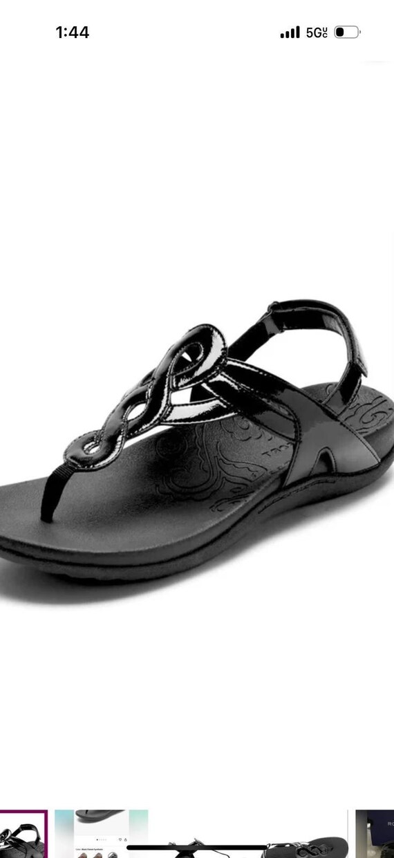 Rockport Ridge Women’s Thong Sandals Black Adjustable Hook 9 New