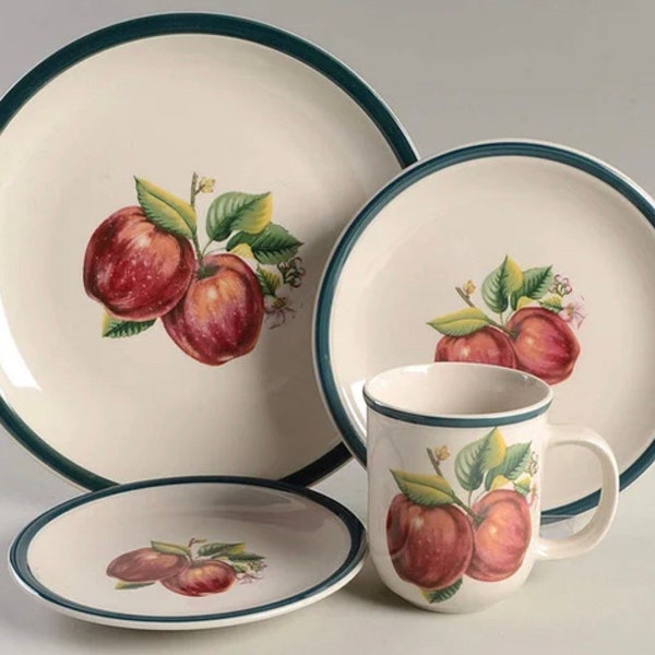New Apples Casuals by China Pearl 4 piece Dinner Set