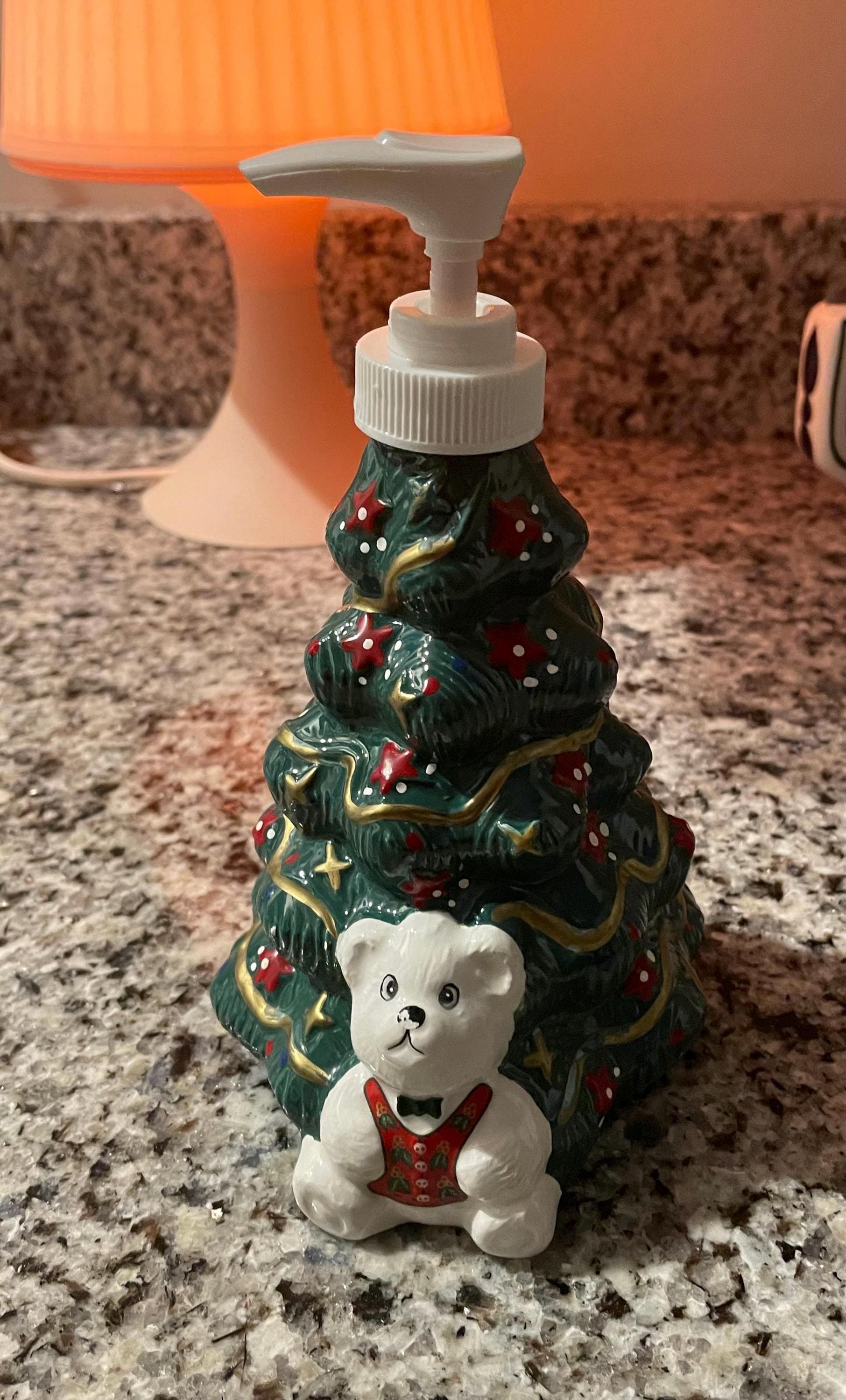 ヴィンテージ クリスマスツリー ソープディスペンサー セラミック製