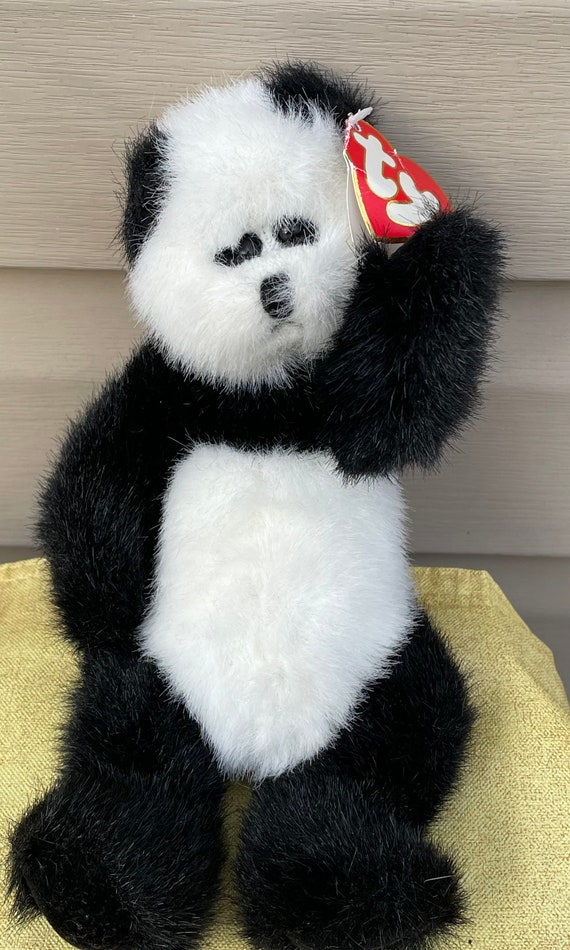 TY 1993 the Attic Collection “ King Me “plush Jointed Panda Bear.9