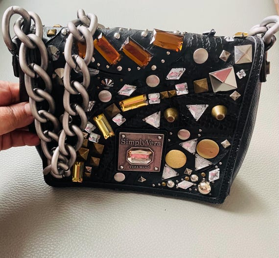 Simply Vera Vera Wang Shoulder Bag Chain Strap Rhinestone Beaded